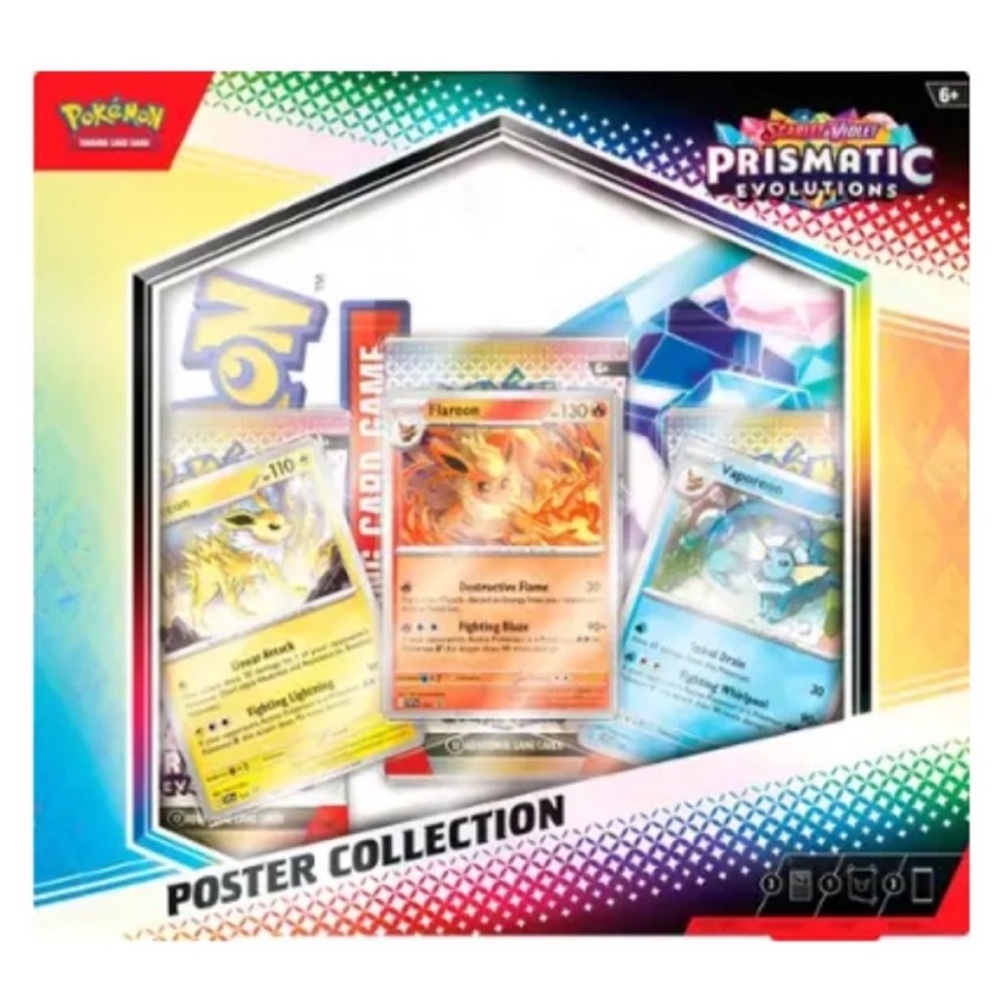 New! Pokemon TCG Scarlet & Violet 8.5 Prismatic Evolutions Poster Collection - Picture 3 of 11